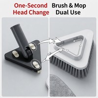 Brosse de nettoyage pour salle de bain, baignoire et interstices au sol, écologique, avec long manche télescopique, serpillière rectangulaire torsadée pour un nettoyage en profondeur