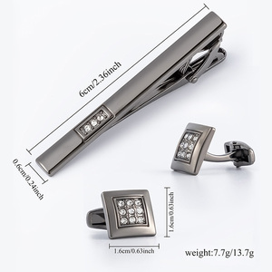 Personalizado hombres traje camisa joyería accesorio fabricante circón incrustaciones corbata Clip y circón gemelos para <span class=keywords><strong>abogado</strong></span> - Product Image 2