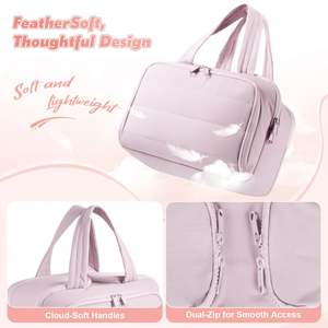 Trousse de Toilette et de Maquillage de Voyage Grande Capacité à 4 Zones Organisées avec Séparation Humide/Sèche pour un Rangement Catégorisé Ultime - Product Image 4