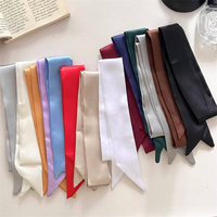 Écharpe fine en satin de couleur unie tendance pour femme, foulard élégant en satin, ruban de mode pour la décoration quotidienne