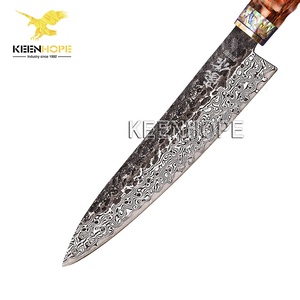 Dao đầu bếp Nhật Bản KEENHOPE 89 lớp thép Damascus 8 inch, lõi VG10, cán bằng vỏ bào ngư và gỗ sa mạc Mỹ, sắc bén - Product Image 3