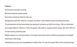 Máquina de Prueba de Compresión Hidráulica con Pantalla Digital para Pruebas de Concreto, Ladrillo, Piedra y Materiales de Ingeniería Geotécnica - Product Image 4