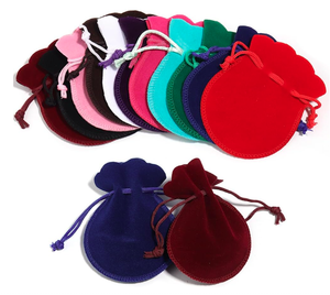 Sacs en velours doux pour le rangement des boucles d'oreilles, ensemble d'emballage de luxe pour bagues, couleur violette - Product Image 3