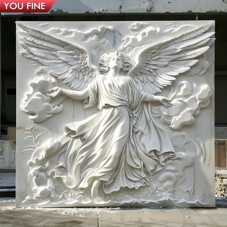 Резное Украшение Стены Мраморная Скульптура Ангела рельеф