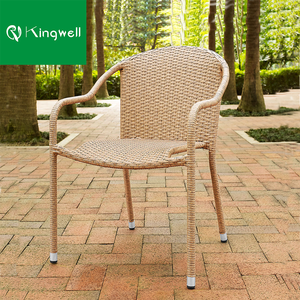 Sedia da Pranzo Impilabile in <span class=keywords><strong>Vimini</strong></span> e Rattan per Esterni con Braccioli - Product Image 2