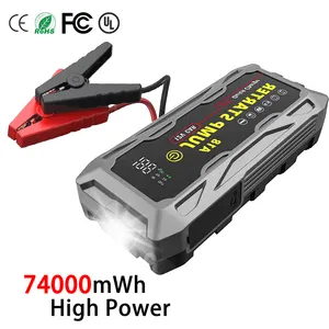 Factory wholesale 74000mWh High Power Portable Car Jump Starter 12V Auto Booster 6000A Peak Current Jump Starter Power Bank