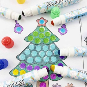 Stylo pinceau lavable avec logo personnalisé KHY, non toxique, marqueur bingo, 12 couleurs, marqueurs pour l'art des points, jouets de <span class=keywords><strong>dessin</strong></span> pour enfants - Product Image 4