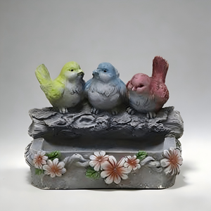 Dekoratif Saksılı Tuhaf Kuş Üçlüsü Figürü - Product Image 1