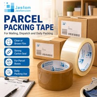 Cinta de Embalaje Jastom Transparente o Marrón, Rollo Adhesivo de BOPP para Envíos Postales y Cajas de Envío