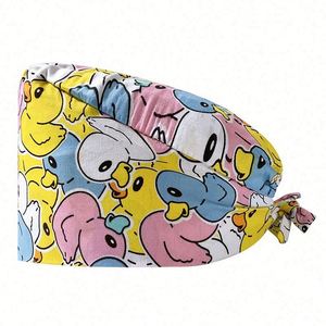 Nuevo Gorro Quirúrgico de Algodón Puro con Estampado Floral y de Dibujos Animados, Cómodo para Enfermeras, con Forro de Satén - Product Image 3