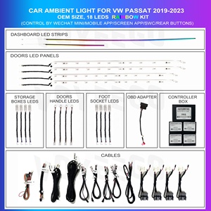 Luce Ambientale per Auto Voyeego, Prezzo di Fabbrica, Bestseller, Luce Ambientale per Interni Auto V W <span class=keywords><strong>Passat</strong></span> 2019-2023 - Product Image 2