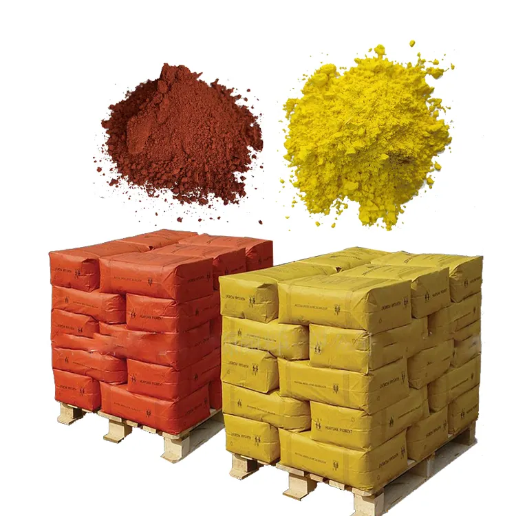 Beton Pigment için en çok satan renk toz pigmenti demir oksit kırmızı kırmızı mavi siyah sarı renk boya pigmentler demir oksit