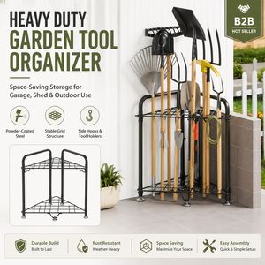 Organisateur d'outils <span class=keywords><strong>de</strong></span> jardin en métal en gros, étagère d'angle triangulaire en acier pour <span class=keywords><strong>garage</strong></span>, abri <span class=keywords><strong>de</strong></span> jardin, <span class=keywords><strong>rangement</strong></span> extérieur <span class=keywords><strong>gain</strong></span> <span class=keywords><strong>de</strong></span> <span class=keywords><strong>place</strong></span> - Product Image 2