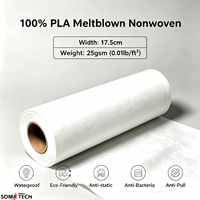 Vente en gros de rouleaux de tissu non tissé en polypropylène 100% pp de 17,5 cm et 25 g/m², matériau meltblown au graphène, tissu pour masque N95 BFE
