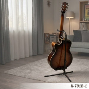 Support de guitare en métal durable K-701B-1 à double écran et rangement avec support de manche - Product Image 1