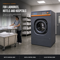 Laveuse-essoreuse industrielle commerciale 25 kg, équipement de blanchisserie robuste pour hôtels et hôpitaux, OEM ODM