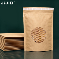 Sacs d'expédition auto-scellants en papier kraft écologique et recyclable JIJID, avec soufflet et rembourrage alvéolé, pour envois postaux