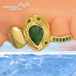 Nouveau <span class=keywords><strong>Prix</strong></span> Usine – Grillz Dentaire Personnalisé <span class=keywords><strong>en</strong></span> Moissanite Verte Plaqué <span class=keywords><strong>Or</strong></span> 18K – Bijoux Hip-Hop Unisexe Tendance pour Hommes et Femmes - Product Image 2
