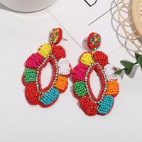 Boucles d'oreilles pendantes tissées de perles de rocaille style bohème – Bijoux perlés tendance pour femmes