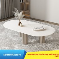 Table à manger ovale en ardoise moderne et durable, conçue pour les salons et appartements compacts, meubles pour la maison
