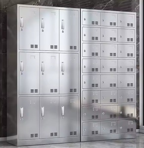 Armoire d'angle en acier inoxydable, casier métallique gain de place pour petites pièces ou hôpitaux, pour le rangement des vêtements - Product Image 6