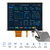 شاشة عرض TFT LCD مدمجة مقاومة للمس من TMKs مقاس 10.4 بوصة بدقة 800*600 SVGA و20 دبوس LVDS رباعية الأسلاك مع إضاءة خلفية تدوم 50,000 ساعة وسطوع 450 شمعة/متر مربع ودرجة حرارة تشغيل من -20 إلى +70 درجة مئوية