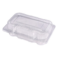 Contenants à dessert jetables en plastique PET de qualité alimentaire, à charnière, pour gâteaux, salades, pâtisseries