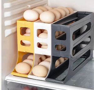 Bốn TẦNG TRƯỢT loại trứng lưu trữ container 4 tầng nhà bếp tủ lạnh tổ chức giá cho nhà sử dụng hộp lưu trữ trứng - Product Image 1