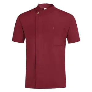 Camiseta uniforme de chef para restaurante, cozinha, camiseta de cozimento, toalha, roupas de trabalho para homens