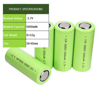 Hly baterai isi ulang silinder 26650 5000mah Li-ion baterai 26650 baterai 5000mah untuk Senter LED