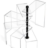 Présentoir en acrylique moderne à 6 niveaux, design spirale rotatif, pour figurines d'action et collections de bijoux