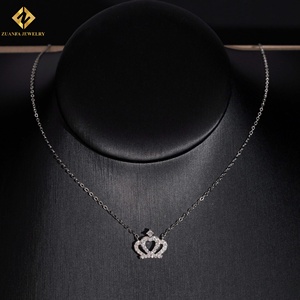 Hot Sale Moissanite Silver Gold Plated Sterling Silver Hip Hop <b>Iced</b> <b>Out</b> Necklace with Pendant Charm for Wedding Engagement - Product Image 3