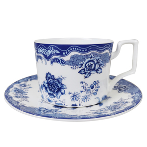 Assiettes de mariage en céramique <span class=keywords><strong>Assiette</strong></span> à dîner d'événement à fleurs bleues <span class=keywords><strong>et</strong></span> blanches Ensemble d'assiettes de présentation en porcelaine d'os - Product Image 5