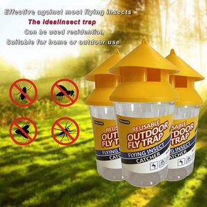 Piège à mouches jaune pour animaux de compagnie, bouteille à mouches suspendue, adapté au <span class=keywords><strong>poulailler</strong></span> de ferme de jardin et à d'autres scènes. - Product Image 1
