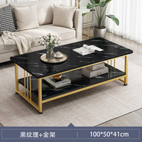 Ensemble Moderne de Meubles de Salon : Meuble TV et Table Basse en Marbre Style Nordique