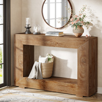 2024 nouvelles entrées meubles moderne accent rétro marron rectangulaire géométrique couloir console tables bois antique pour salon