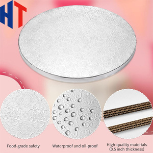 4 6 8 10 12 14 pouces ondulé rond <span class=keywords><strong>blanc</strong></span> 6mm tambour à gâteau avec prix de gros - Product Image 5