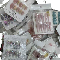 Juego de 10 Uñas Acrílicas Stiletto de Lujo Hechas a Mano con Puntas Largas para Salón de Uñas