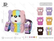 Borsa a tracolla antistress Bear, chiusura con cerniera, stampa cartoon, borsa da petto da donna per tutte le stagioni - Product Image 1