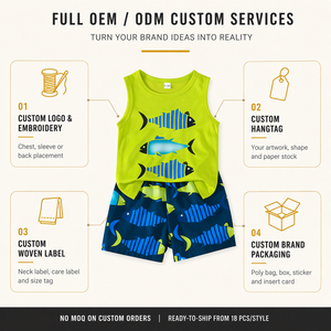 Ensemble <span class=keywords><strong>gilet</strong></span> et short d'été deux pièces pour garçons, style sport, pour bébés de 0 à 24 <span class=keywords><strong>mois</strong></span> - Product Image 4