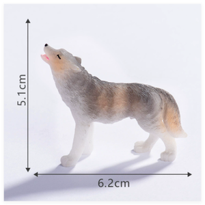 Figura de Lobo de Resina Realista Miniatura Blanca al por Mayor, Escultura Pintada a Mano de Hada, Adornos de Jardín, Animal del Bosque para Niños - Product Image 3