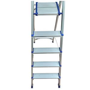 Échelle pliante antidérapante en aluminium EN131 à <span class=keywords><strong>5</strong></span> <span class=keywords><strong>marches</strong></span> pour bricolage, échelles de sécurité domestiques en aluminium avec main courante - Product Image 3