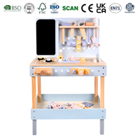 Table de travail en bois pour enfants avec tableau noir, idéale pour les jeux d'imitation de construction, pour les 5 à 7 ans
