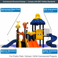SageDelightRides Ensemble d'équipements de jeux extérieurs commerciaux pour enfants, avec toboggan double spirale ondulé et escaliers, en LLDPE, pour écoles, vente en gros