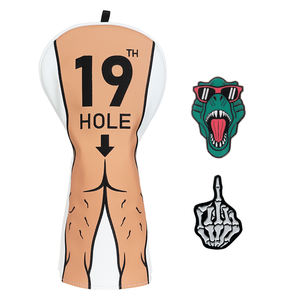 Venta al por mayor de accesorios de golf duraderos cubierta de la cabeza de golf de cuero suave Golf Driver Club Headcovers con dos marcadores - Product Image 4