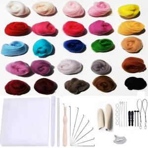 Ensemble de <span class=keywords><strong>6</strong></span> filatures artisanales <span class=keywords><strong>en</strong></span> laine mérinos, fibre de laine, feutrage à l'aiguille humide, artisanat <span class=keywords><strong>en</strong></span> feutrage, ensemble de feutrage <span class=keywords><strong>en</strong></span> laine - Product Image 3