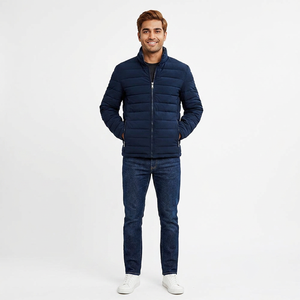 Customizable <b>Men</b> <b>Long</b> Sleeves Puffer <b>Jacket</b> for Winter Wear High Street Style Stand Collar <b>Men</b> <b>Jacket</b> OEM ODM Service Available - Product Image 1