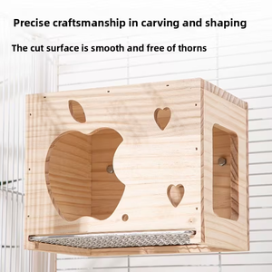 Casa <span class=keywords><strong>para</strong></span> <span class=keywords><strong>Pájaros</strong></span> de Madera Hecha a Mano con Caja de Anidación <span class=keywords><strong>para</strong></span> Loros Pequeños, Uso Interior y Exterior - Product Image 2