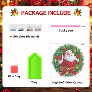 Dibujos animados <span class=keywords><strong>Navidad</strong></span> Santa corona diamante pegatinas niños DIY diamante pegatinas Festival ventana puerta pegatinas decorativas - Product Image 3