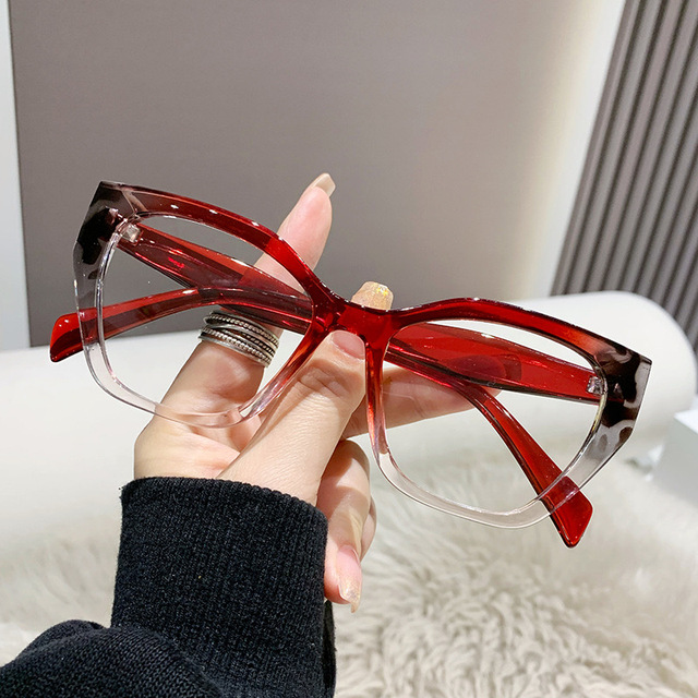 2025 New Cat-eye Diamond Face Shape Fashion Anti-blue Light Unisex Luxury Sunglasses European-American Style Solid PC Frame
